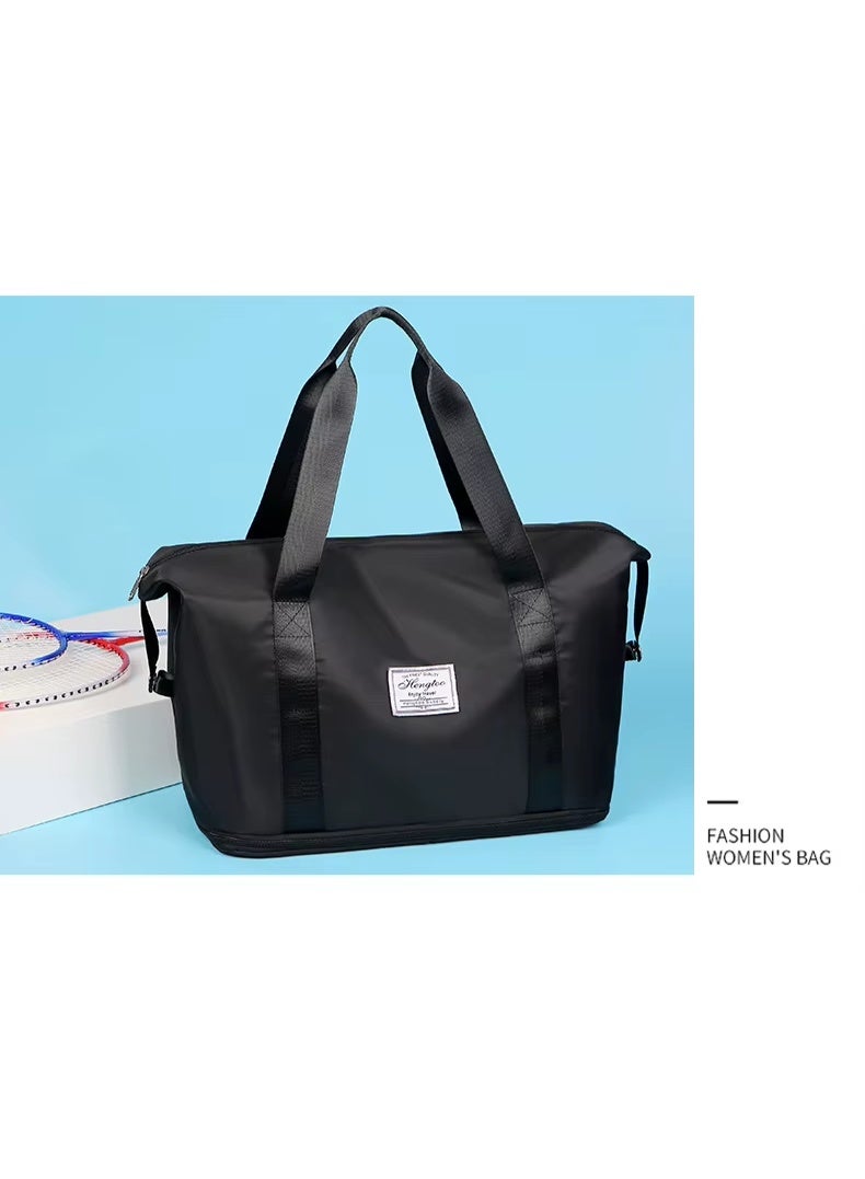 Large capacity, foldable, portable, lightweight travel bag made of water-resistant Oxford cloth; expandable luggage bag for overnight stays, sports, gym, and vacations. - Image 2